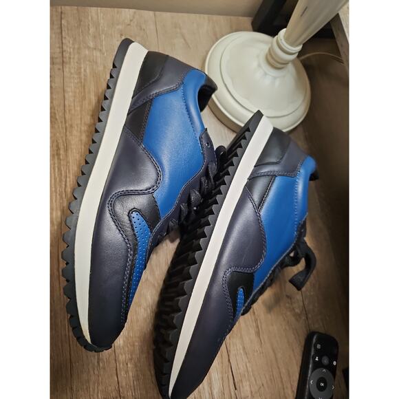 Coach Carter PERF RUNNER Sneakers Low Cut Leather FG1600 Blue Black Size 8D - Picture 5 of 16